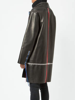 Alexander McQueen whip-stitched leather coat