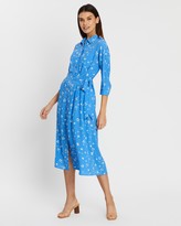 Thumbnail for your product : Whistles Watercolour Animal Side Tie Midi Dress