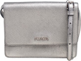 Thumbnail for your product : Prada Silver Saffiano Leather Mini Crossbody Bag