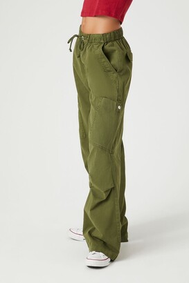 Forever 21 Women's Drawstring Wide-Leg Cargo Pants in Olive Medium -  ShopStyle