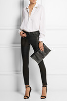 Thumbnail for your product : Versace Crystal-embellished washed silk-blend shirt