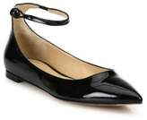 Thumbnail for your product : Gianvito Rossi Patent Leather Point Toe Ankle-Strap Flats
