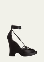 Thumbnail for your product : Tom Ford Satin Ankle Wrap Wedge Sandals