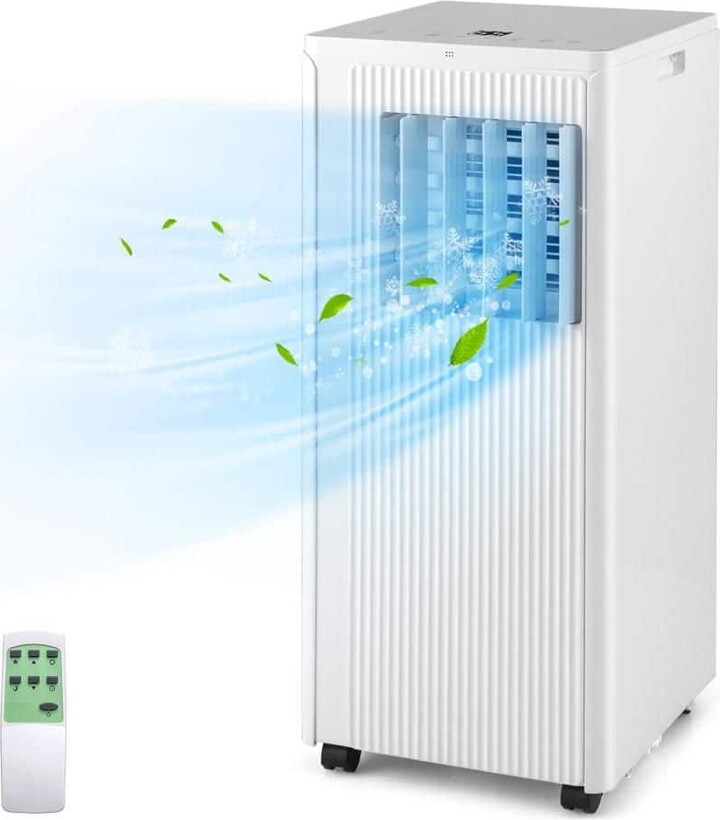 Gymax 7100 (DOE) BTU 4-in-1 Portable Air Conditioner Cools 350 Sq. Ft. with Fan, Dehumidifier, and Remote