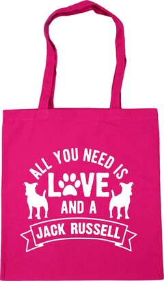 Hippowarehouse All you need is love and a Jack Russell Tote Shopping Gym Beach Bag 42cm x38cm