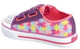 Thumbnail for your product : Skechers 'Twinkle Toes - Shuffles Jumpin Jigsaw' Light-Up Sneaker (Toddler)