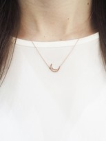Thumbnail for your product : Andrea Fohrman White Diamond Crescent Moon Necklace - Rose Gold