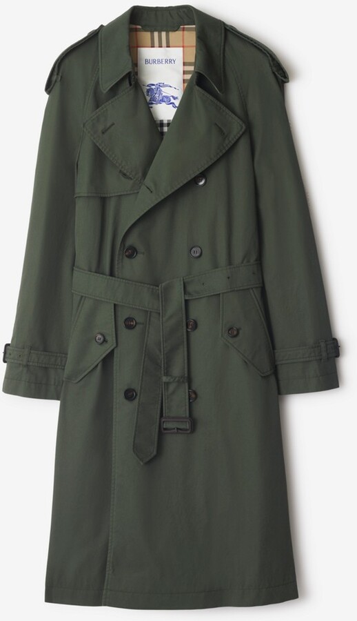 Burberry Mid-length Gabardine Trench Coat Size: 36