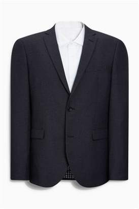 Next Mens Blue Textured Slim Fit Suit: Jacket