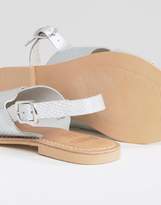 Thumbnail for your product : Faith Leather Metallic Flat Sandals