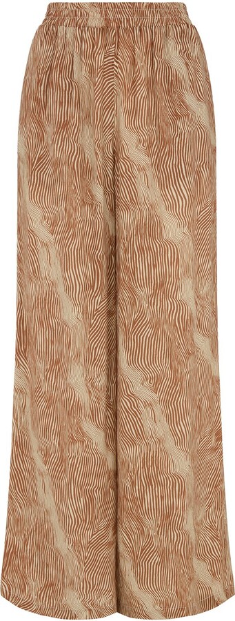 Raffya Ginger High Waist Tiger Print Trouser In Orange