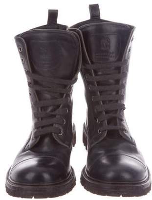 Brunello Cucinelli Leather Combat Boots