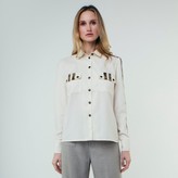 Thumbnail for your product : Relax Baby Be Cool White Long Sleeve Wool Button Up Shirt With Pockets