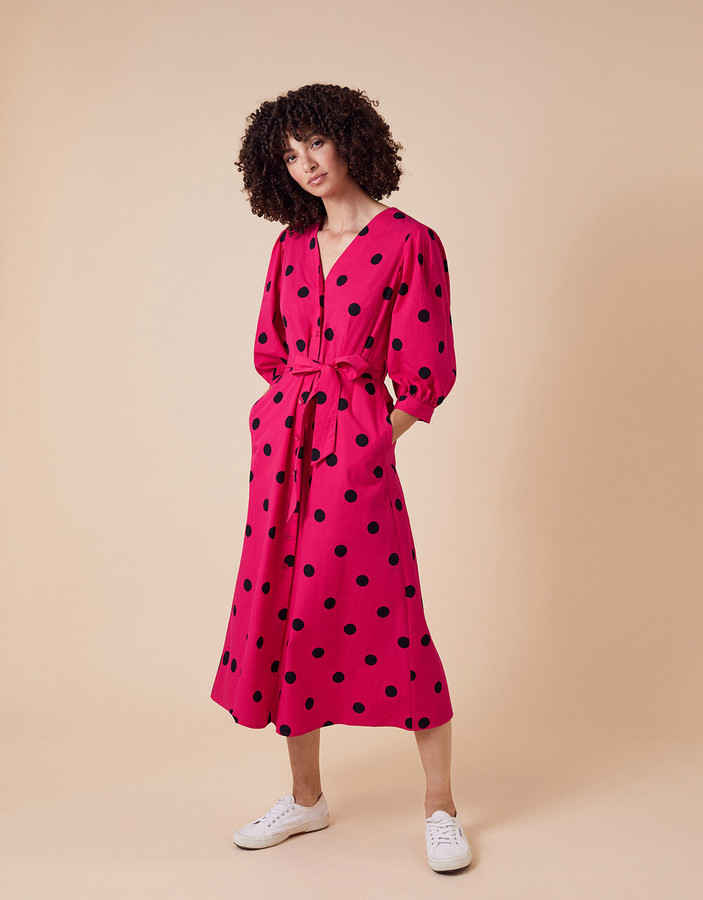 oliver spot print midi dress