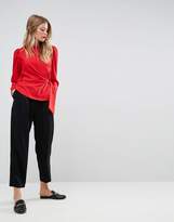 Thumbnail for your product : ASOS DESIGN Long Sleeve Blouse with Origami Detail