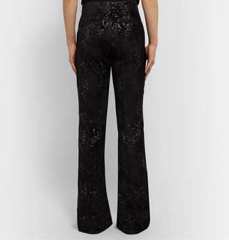 Amiri Flared Embroidered Velvet Suit Trousers