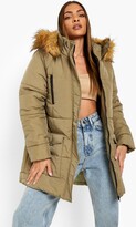 Thumbnail for your product : boohoo Faux Fur Hooded Parka Coat