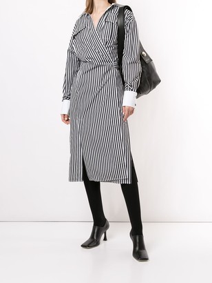 Proenza Schouler Striped Wrap Shirt Dress