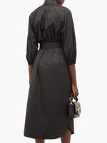 Thumbnail for your product : Zimmermann Espionage Pussybow Belted Cotton Shirt Dress - Womens - Black