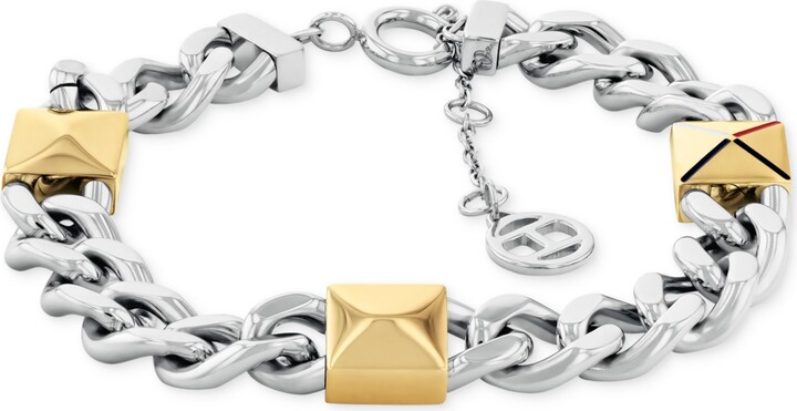 Tommy Hilfiger Two-Tone Studded Chain Bracelet