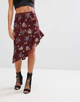 Thumbnail for your product : Missguided Asymmetric Floral Skirt