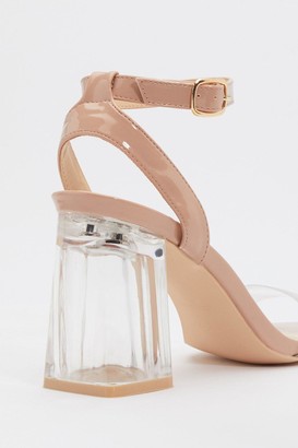 Nasty Gal Womens Take It From Heel Clear Patent Heels