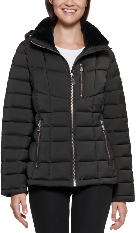 Calvin Klein Women's Petite Hooded Puffer Coat, Created for Macy's -  ShopStyle
