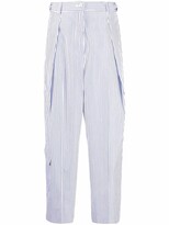 Thumbnail for your product : Alberto Biani Striped Invert-Pleat Trousers