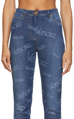 Versace Blue Logo Stamp Jeans