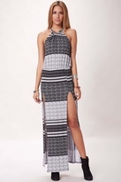 Thumbnail for your product : Blue Life Halter 2-Slit Dress in Aztec Stripe