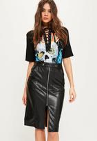 Leather Skirt Zip Front - ShopStyle