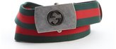 Thumbnail for your product : Gucci green and red woven signature web stripe belt