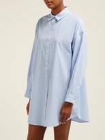 Thumbnail for your product : Mes Demoiselles Checked Oversized Cotton Shirt - Womens - Blue White