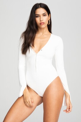 Good American Dress Up And Down Bodysuit | Ivory001