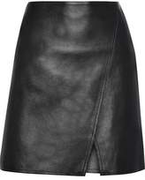 Thumbnail for your product : Belstaff Estelle Wrap-effect Leather Mini Skirt