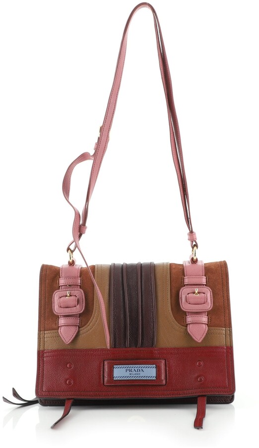 Prada Etiquette Shoulder Bag Leather with Suede Small ShopStyle