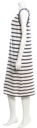 The Row Striped Sleeveless Cashmere Dress