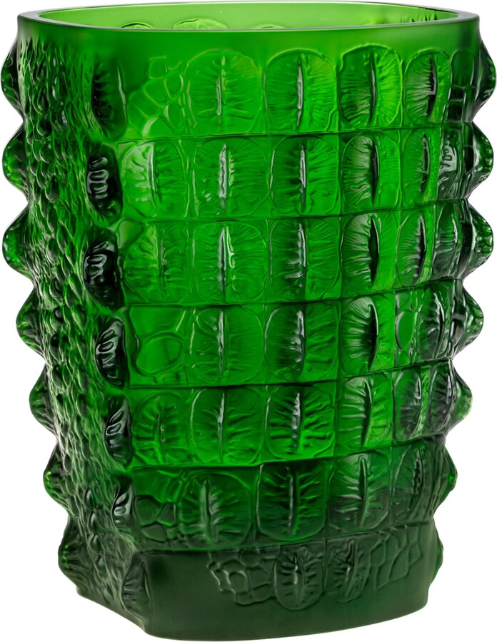Lalique Crystal Crocodile Vase