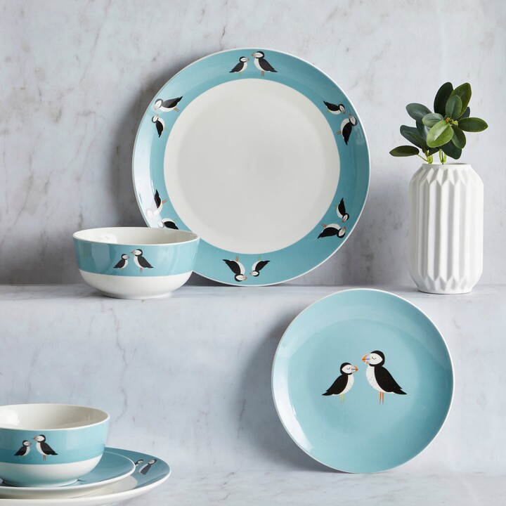 Dunelm Puffin 12 Piece Dinner Set blue ShopStyle