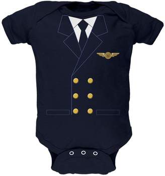 Old Glory Halloween Airline Airplane Pilot Navy Soft Baby One Piece - 0