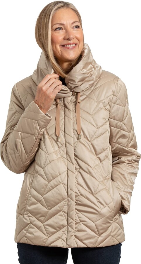 ANNA ROSE Klass Women's Geometric Quilted Jacket with Long Sleeves