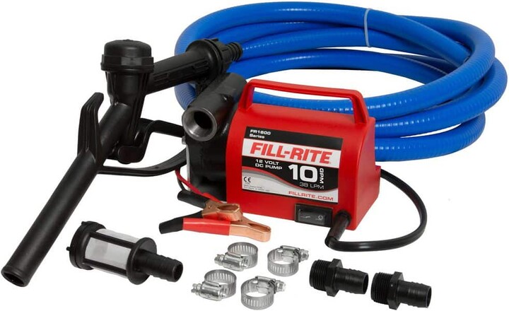 FILL-RITE 12-Volt 1/5 HP 10 GPM Portable Fuel Transfer Pump with Standard Accessories
