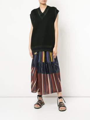Kolor striped wrap maxi skirt