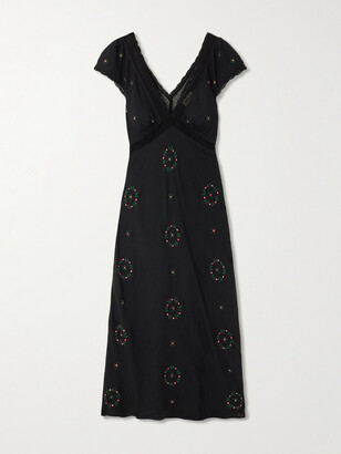 Rixo Maddison Checked Woven Midi Shirt Dress - Navy - UK 6