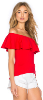 Thumbnail for your product : Susana Monaco Ruffle Off Shoulder Top