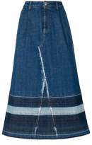 Sonia Rykiel washed striped denim skirt