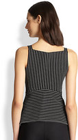 Thumbnail for your product : Alexander Wang Asymmetrical Paneled Pinstriped Knit Tank