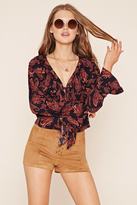 Thumbnail for your product : Forever 21 Paisley Lace-Up Top