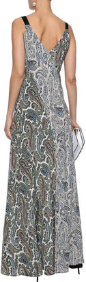 Diane von Furstenberg Paneled Printed Silk Maxi Dress