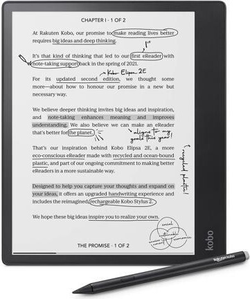 KOBO Elipsa 2E eReader 10.3' Glare-Free Touchscreen with ComfortLight PRO Includes Stylus 2 Adjustable Brightness Wi-Fi Carta E...